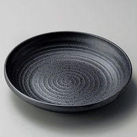 金正陶器 黒結晶8.0皿 28-207-118-ne 1個（直送品）