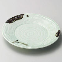 金正陶器 飛び青磁石目8.0皿 28-208-068-mi 1セット(3個)（直送品）