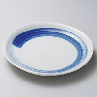 金正陶器 ワラ白呉須刷毛7.0丸皿 28-210-068-ya 1セット(6個)（直送品）