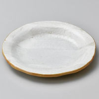 金正陶器 白油滴刷毛6寸反り丸皿 28-210-218-ro 1セット(3個)（直送品）