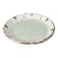 金正陶器 ヒワ釉渕十草6.0丸皿 28-215-128-ro 1セット(6個)（直送品）