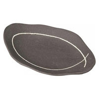 金正陶器 黒土白ライン変形 皿 28-220-058-mi 1セット(3個)（直送品）