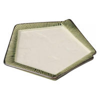 金正陶器 織部渕十草五角皿 小 28-220-148-ho 1セット(6個)（直送品）