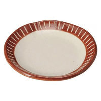 金正陶器 渕彫り十草 5.0取り皿 赤 28-221-118-ne 1セット(6個)（直送品）