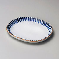 金正陶器 藍十草小判型銘々皿 28-222-138-ro 1セット(6個)（直送品）