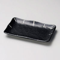金正陶器 黒波 角取皿 28-223-098-ha 1セット(6個)（直送品）