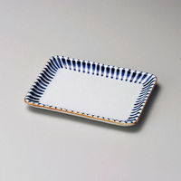 金正陶器 藍十草長角銘々皿 28-223-088-ro 1セット(6個)（直送品）