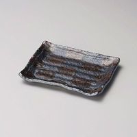 金正陶器 黒市松渕波長角銘々皿 28-223-208-ro 1セット(6個)（直送品）