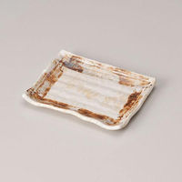 金正陶器 志野 渕波長角銘々皿 28-223-168-ro 1セット(6個)（直送品）