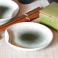 金正陶器 新緑4.0半月皿 28-224-178-ro 1セット(6個)（直送品）