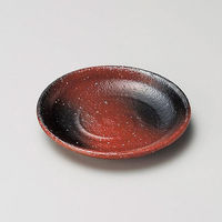 金正陶器 赤楽黒吹4.0取皿 28-225-068-te 1セット(6個)（直送品）