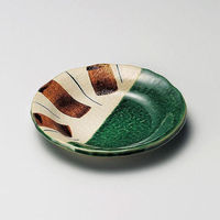 金正陶器 織部三本刷毛丸皿 28-225-098-ro 1セット(6個)（直送品）