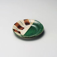 金正陶器 織部三本刷毛丸小皿 28-225-108-ro 1セット(6個)（直送品）