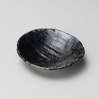 金正陶器 風紋小判皿(黒) 28-227-168-ha 1セット(10個)（直送品）
