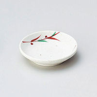 金正陶器 赤絵笹2.8小皿 28-233-118-ya 1セット(10個)（直送品）