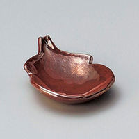 金正陶器 紅結晶ナス型小皿 28-233-398-ro 1セット(10個)（直送品）