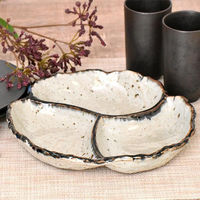 金正陶器 かいらぎ 三ツ仕切皿 小 28-255-248-o 1セット(3個)（直送品）