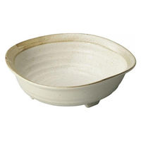 金正陶器 砂うのふ渕茶三ツ足変形 大鉢 28-253-088-ka 1個（直送品）