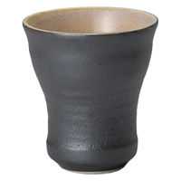 金正陶器 黒ガラス波カップ 28-276-228-ka 1セット(6個)（直送品）