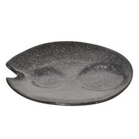 金正陶器 銀黒 いらっしゃいませの皿 28-283-428-ka 1セット(6個)（直送品）