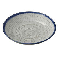 金正陶器 紺白刷毛トチリ7.0麺皿 28-309-028-te 1セット(3個)（直送品）