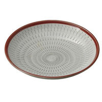 金正陶器 赤白刷毛トチリ7.0麺皿 28-309-018-te 1セット(3個)（直送品）