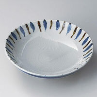 金正陶器 トチリ二色十草7.5メン皿 28-309-048-to 1セット(3個)（直送品）