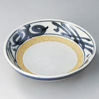 金正陶器 黄地トチリ唐草7.5めん皿 28-309-068-to 1セット(3個)（直送品）