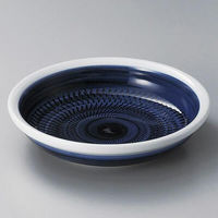 金正陶器 大玉渕呉須巻8.0めん皿(軽量土 28-312-058-ho 1個（直送品）