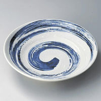 金正陶器 粉引吹き青流7.5麺皿 28-309-198-ne 1セット(6個)（直送品）