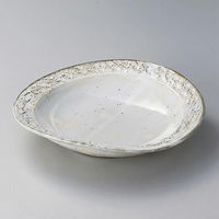 金正陶器 粉引 石目楕円盛皿 28-310-038-to 1個（直送品）