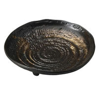 金正陶器 黒金三ッ足 八寸皿 28-310-118-to 1個（直送品）