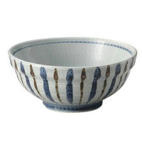 金正陶器 トチリ二色十草玉渕6.8丼 28-319-298-to 1セット(3個)（直送品）