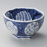 金正陶器 染付丸紋六角6.0丼 28-321-138-yu 1個（直送品）