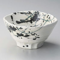 金正陶器 粉引墨吹6.5三ツ押丼 28-322-188-mi 1個（直送品）