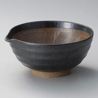 金正陶器 黒結晶片口6.0丼 28-324-128-yu 1個（直送品）