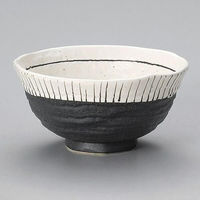 金正陶器 白黒十草6.0丼 28-325-148-ho 1個（直送品）