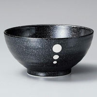金正陶器 ドット黒マットさぬき丼 28-327-298-ya 1セット(6個)（直送品）