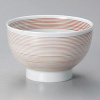 金正陶器 赤千筋高台5.5鉢 28-328-068-ro 1個（直送品）