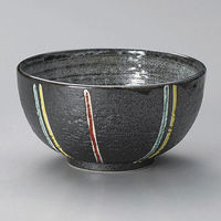 金正陶器 黒マット色十草4.5深ボール 28-329-128-te 1セット(3個)（直送品）