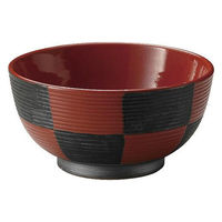 金正陶器 筋彫赤市松夏目5.0丼 28-329-168-mi 1個（直送品）