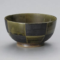 金正陶器 織部市松夏目5.5釜上丼 28-329-228-yu 1個（直送品）