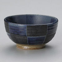 金正陶器 藍市松夏目5.5釜上丼 28-329-278-yu 1個（直送品）