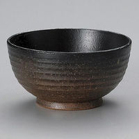 金正陶器 備前黒吹夏目5.5釜上丼 28-328-318-yu 1個（直送品）