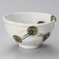 金正陶器 白志野織部水玉変形大鉢 28-332-168-o 1個（直送品）