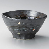 金正陶器 黒伊賀水玉5.5三ツ押丼 28-332-308-mi 1個（直送品）