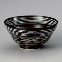 金正陶器 黒うずライン4.5丼 28-333-398-ho 1セット(6個)（直送品）