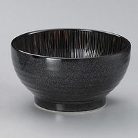 金正陶器 漆黒乱十草5.5釜上丼 28-335-198-i 1セット(3個)（直送品）