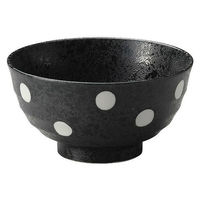 金正陶器 黒結晶ドット5.5多用丼 28-337-058-ki 1セット(6個)（直送品）