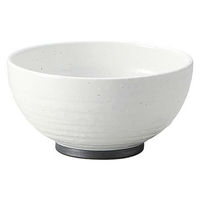 金正陶器 白玉粉引 ハマ錆巻砂目5.0丸丼 28-338-148-wa51 1セット(6個)（直送品）